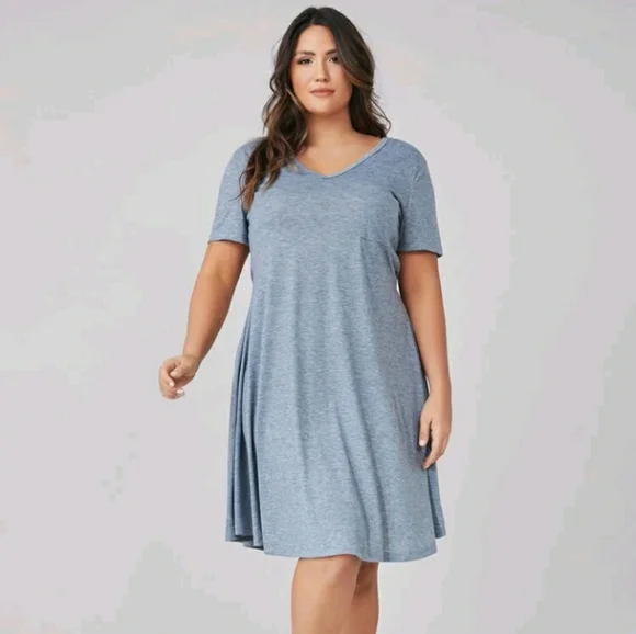 Shein Dresses | #18 Brand New Plus Pocket Knit Dress | Color: Gray | Size: 2X | Plusbeauty789's Closet
